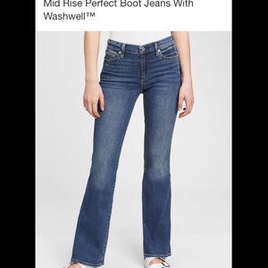 Gap Mid Rise Perfect Boot Jeans 16 (33) Tall